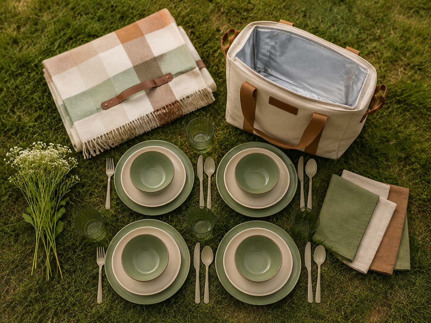 Backyard Picnic Set — Set up a picnic in the garden or backyard.
